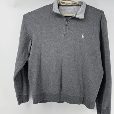 Мужской пуловер Polo Ralph Lauren L 1/4 на молнии с логотипом Pony Fleece Performance серый - Изображение 1 из 4