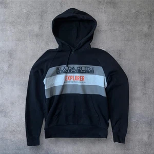 Black napapijri graphic print hoodie size small - Picture 1 of 4