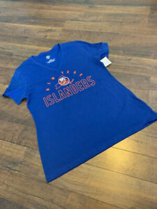 NHL NEW YORK ISLANDERS women's v-neck t-shirt, blue, MEDIUM, New