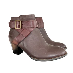 Botas Vionic Trinity para mujer talla EE. UU. 6,5 botines de cuero marrón TVW5300 al tobillo - Imagen 1 de 10