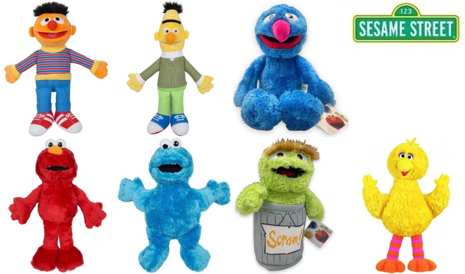 Sesamstraße Plüschfiguren 40 cm Ernie Bert Elmo Krümelmonster Oskar Grobi Bibo