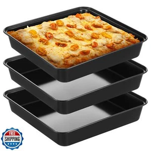 RimCereal 3 Stück Detroit Style Pizzapfanne 10 x 10 x 1,8 Zoll hart rechteckig D - Bild 1 von 5