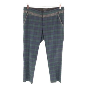 Lord & Taylor Wool Tartan Pants Womens 16 Blue Preppy Old Money Dark Academia - Picture 1 of 14