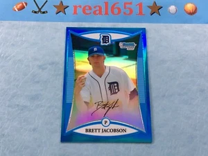 Bowman Chrome 1st Blue Refractor 2008 Brett Jacobson Rookie-Prospect/99 Tigers - Imagen 1 de 4