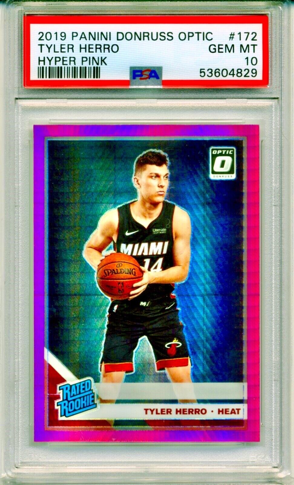 2019 Panini Donruss Optic Tyler Herro #172 Hyper Pink PSA 10