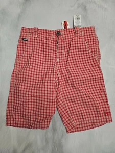 SUPERDRY Men Real Size S Red Gingham Check Shorts - Picture 1 of 3