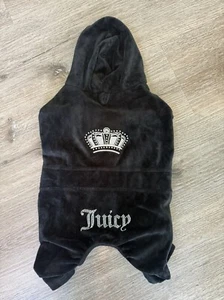 Traje de chándal Juicy Couture pequeño para perro mascota brillante cálido terciopelo XS - Imagen 1 de 2