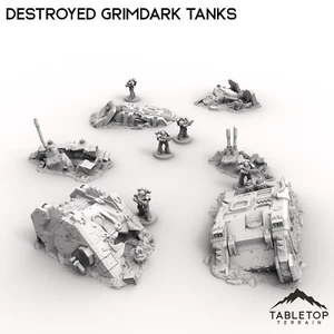 Tanques Grimdark destruidos - Mesa de Wargaming Gótico Grimdark - Imagen 1 de 8