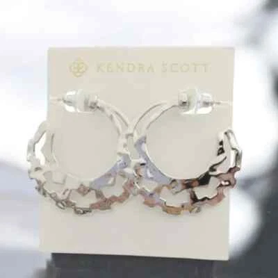 Kendra Scott Shiva Hoop Earrings in Vintage Silver. Retail $70 - Image 1 of 4