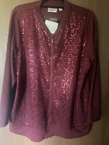 Top Quacker Factory talla 1x cremallera lentejuelas - Imagen 1 de 8