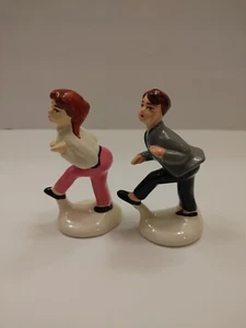 Vintage J. L. Co. Figurine danza sock hop adolescente - Foto 1 di 11