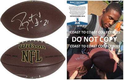 Patrick Peterson Signed Football Proof Beckett COA Minnesota Vikings Cardinals - Image 1 of 4