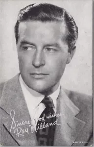 c1940er Jahre RAY MILLAND Arcade-/Mutoskopkarte - Oscar-Gewinner "The Lost Weekend" - Bild 1 von 2