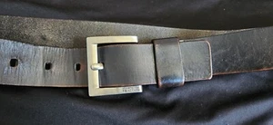 Kenneth Cole Reaction Full Grain Leather Black Worn Mens Belt 1.5" Width 36/90 - Picture 1 of 5
