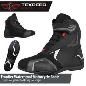 Leder Motorrad Motorradstiefel Schuhe Wasserdicht Tourenbiker Panzerung Niedrig - Bild 1 von 11