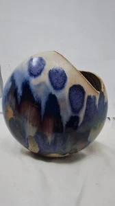 Ken Pick Stoneware Pottery Footed Vase Signed Modernist Round - Picture 1 of 10