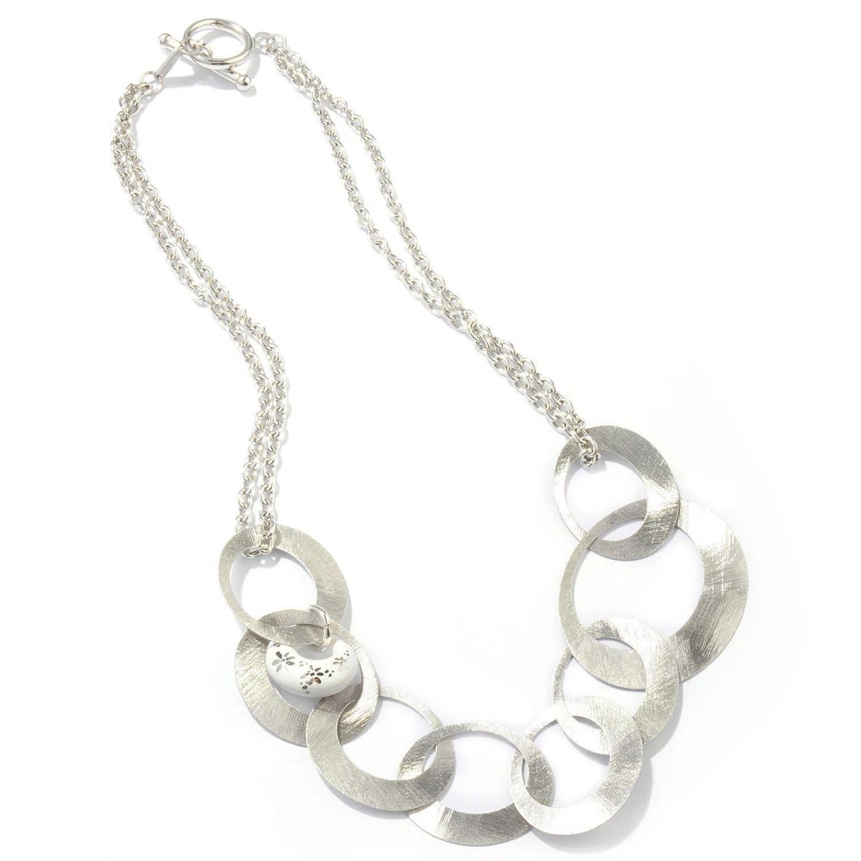 Invicta IJ10015 Argento Sterling 19.5 Graduato Ceramica Collana - Immagine 1 di 1