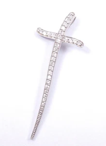 CZ Kreuz Anhänger klar 925 Sterling Silber 2,4 g - Bild 1 von 7