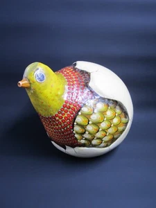 VINTAGE MID-CENTURY MODERN SERGIO BUSTAMANTE QUAIL EGG PAPIER MACHE SCULPTURE 6" - Picture 1 of 24
