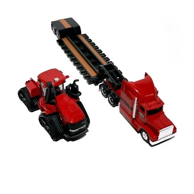 1/64 CASE IH AFS CONNECT STEIGER 620 QUADTRAC WITH SEMI & LOWBOY TRAILER – ERTL - Image 1 of 4