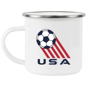 USA Soccer Team Camping Mug 12 oz. Enamel - Picture 1 of 1