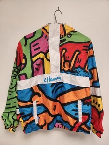 Members Only x K HARING NY Liberty Art Windbreaker Jacket Multicolor Medium. - Picture 1 of 6