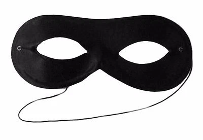  Plain Black Satin Zorro Eye Mask For Zorro, Cat, Masquerade Fancy Dress Mask - Image 1 of 2