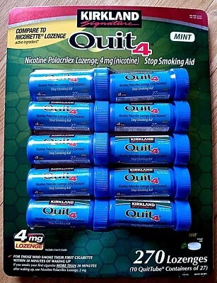 Kirkland Quit 4 mg Lozenge 270 Pieces Nicotine Polacrilex Stop Smoking Aid 01/26 - Image 1 of 4