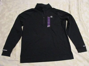 Mens 1/4 zip champion sweatshirt black size Medium NWT - Picture 1 of 6
