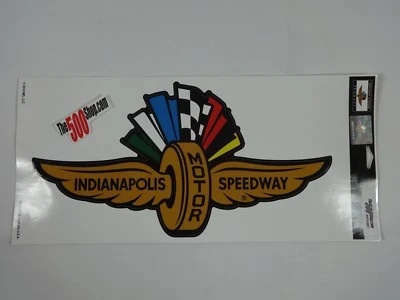 Indianapolis Motor Speedway Gold Wings Wheel Flags Die Cut Decal IMS Indy 500 - Image 1 of 4