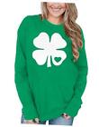 Women St Patrick's Day Long Sleeve Sweatshirts Large Clover