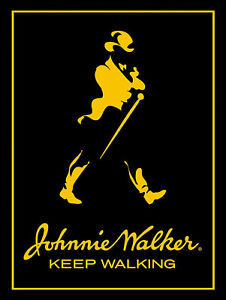 Johnnie Walker, Retro metal Aluminium Sign vintage / man cave / Bar/ Pub