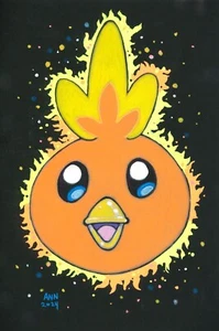 Pokemon Torchic portrait 6x9 in. color drawing - Picture 1 of 1