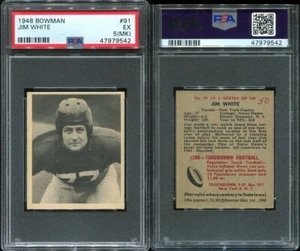1948 Bowman #91 Jim White RC PSA 5 (MK) New York Giants Notre Dame - Foto 1 di 1