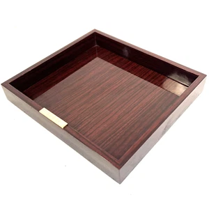 Original Tablett GUCCI Wooden Tray Plate Plateau Massif Wood Lacquered - Bild 1 von 4