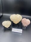 Delighted Natural Rose Calcite Lot Heart Shape Stones