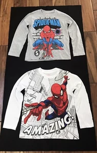 SPIDER-MAN LONG-SLEEVE T SHIRT 2 PACK, 100% COTTON, KIDS SZ. 7, LICENSED MARVEL! - Picture 1 of 17