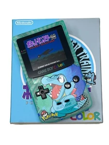 Nintendo Game Boy Color GBC Q5 IPS LCD Pokemon UV TOTODILE System - Picture 1 of 10