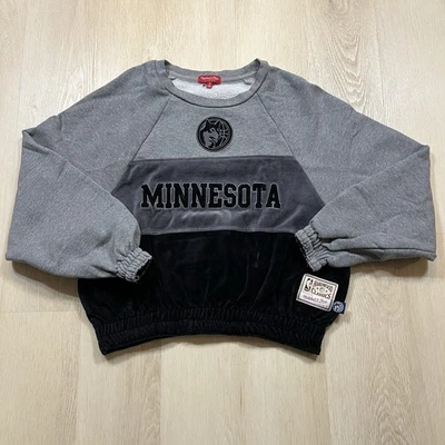 Women’s Small MN Timberwolves Mitchell And Ness Hardwood Classics Sweatshirt - Image 1 of 4