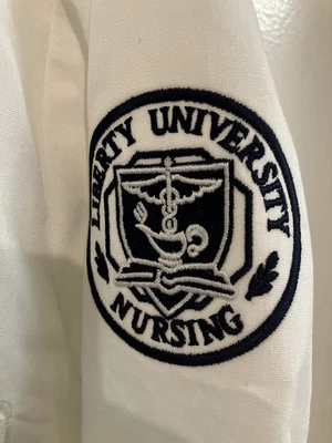 Liberty University Nursing White Lab Coat  Wonder Wink– Size L - Image 1 of 4