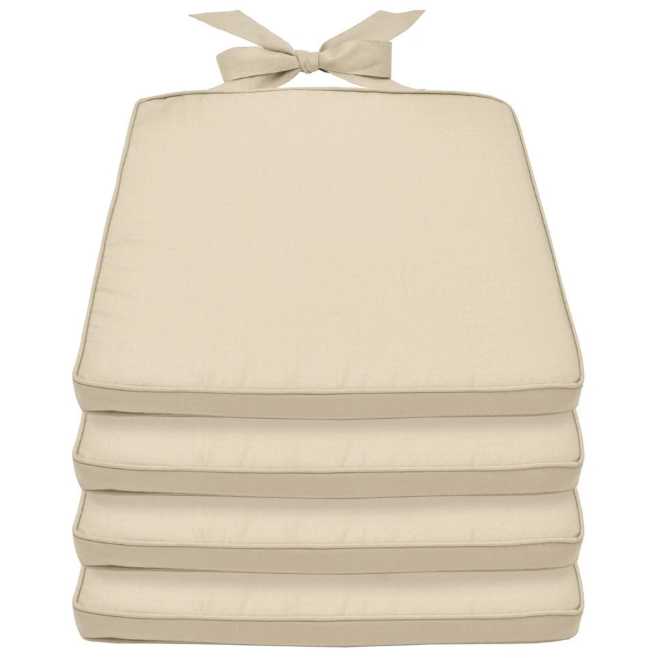 Beautissu Pia 4er Set Stuhlkissen 40x45 cm - Sitzkissen Outdoor Gartenstuhlki...