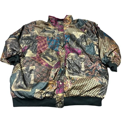 Chaqueta de bombardero AOP reversible vista actual Be In The Current XXL de colección años 80 Foto 1 de 4