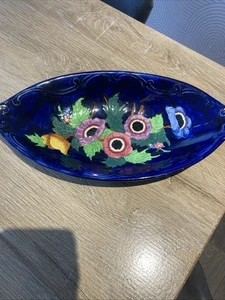 Precioso cuenco de anémona azul cobalto Maling Lustre Ware - De colección - En muy buena condición - Imagen 1 de 9