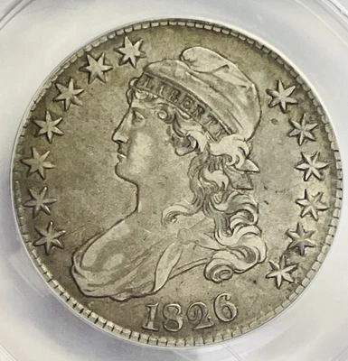 1826 Capped Bust Half Dollar, ANACs VF-35, 89% silver by REEDERSONG - Image 1 of 4