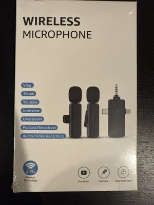 Wireless Microphone Set w/ Charging Case, Noise Canceling - Image 1 of 2