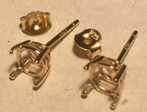 Blanks Earrings Solid Silver 14k Gold or Rhodium Plated  6mm to 8mm Stamped S925 - Bild 1 von 17