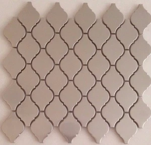 Stainless Steel Metal Lantern Arabesque Mosaic Wall Tiles Kitchen 12"x10 3/4" - Picture 1 of 3