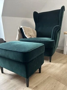 Ikea Sessel STRANDMON Ohrensessel, Djuparp dunkelgrün - Bild 1 von 2