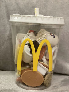 Vintage McDonalds Fast Food Play Set Large Soda Cup 26 Pieces Milk Big Mac Fries