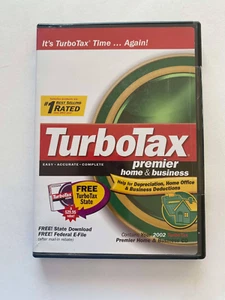 Turbotax Premier Home & Buisness 2002 - Logiciel de taxe CD pour bureau Neuf (scellé) - Photo 1/3